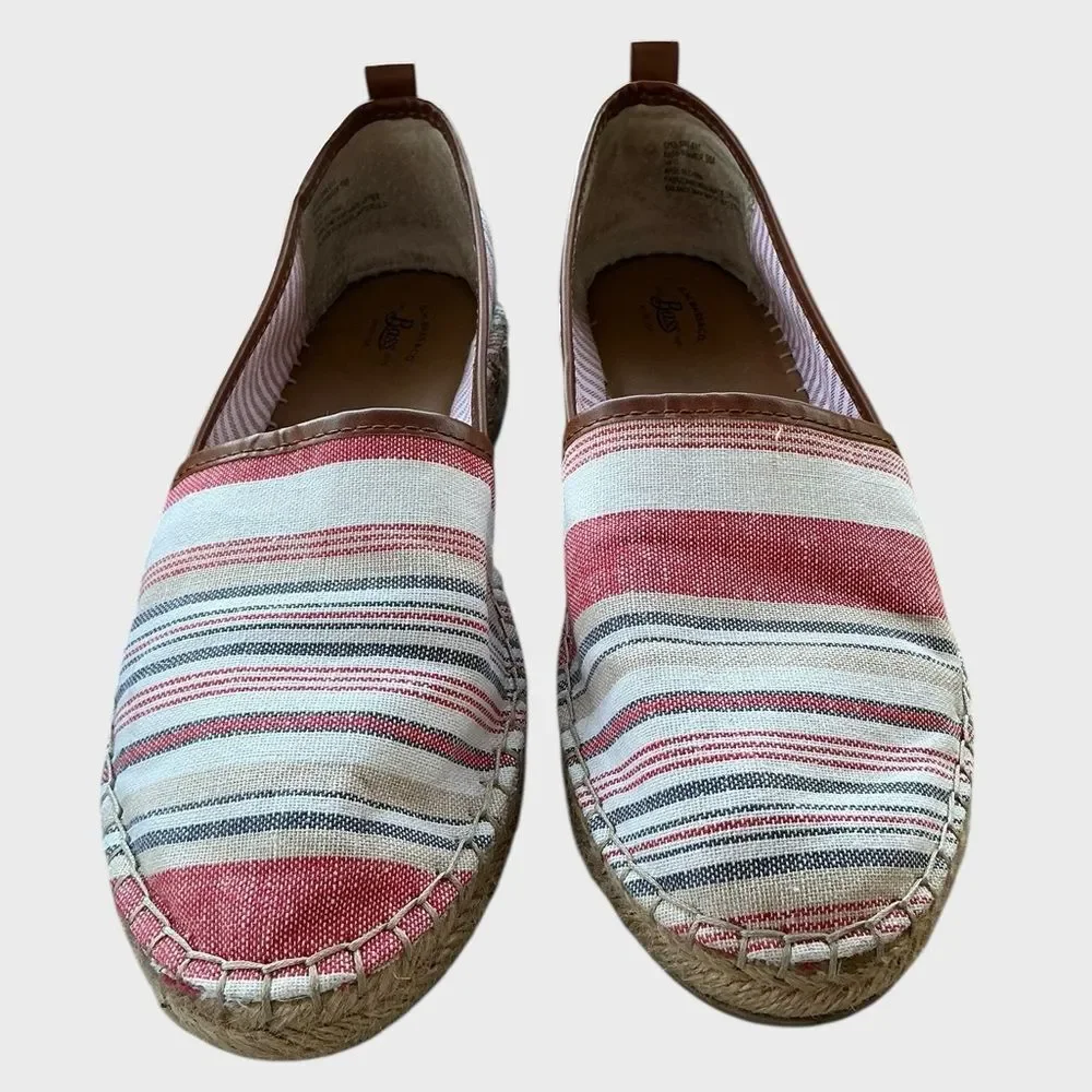G.H. Bass & Co. Striped Canvas Espadrille Flats Women’s Size 9M